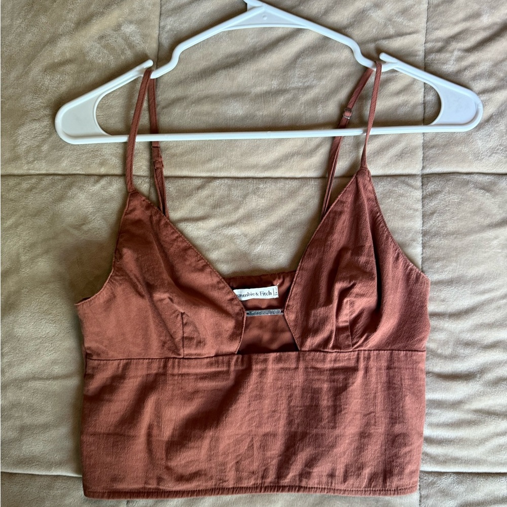 Abercrombie & Fitch Rust Spaghetti Strap Crop Top